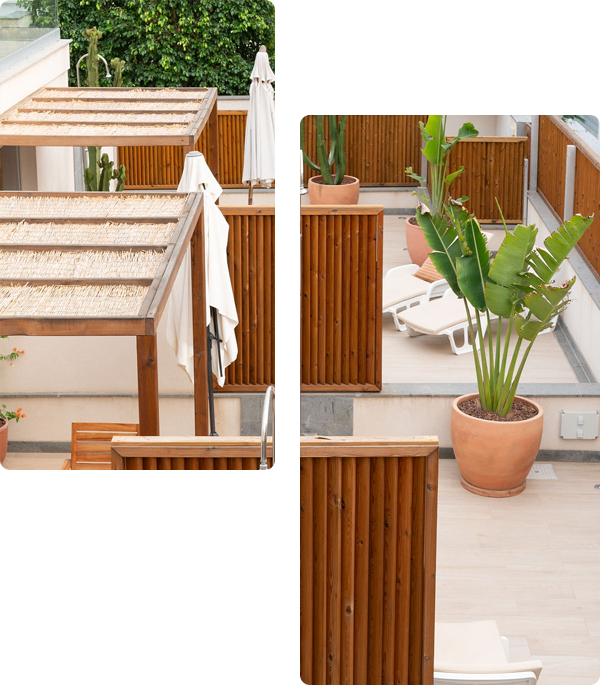 Exterior de los apartamentos Mångata Gran Canaria con vista de la terraza